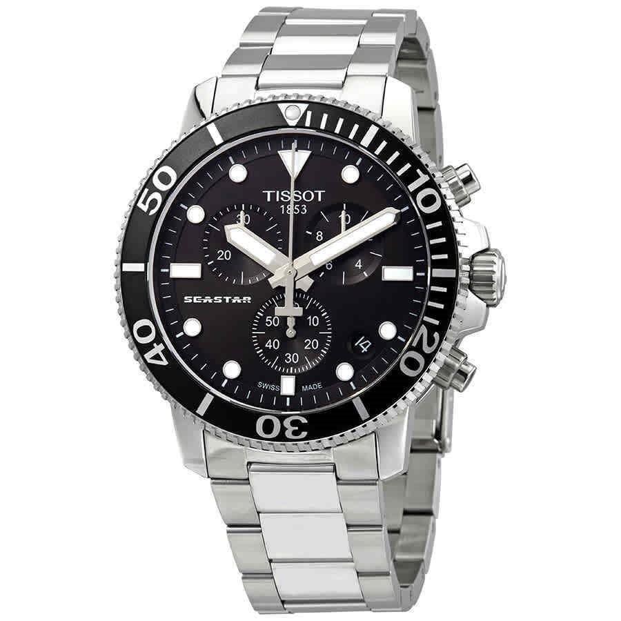 Tissot Men&#39;s T1204171105100 Seastar 1000 Chronograph Stainless Steel Watch