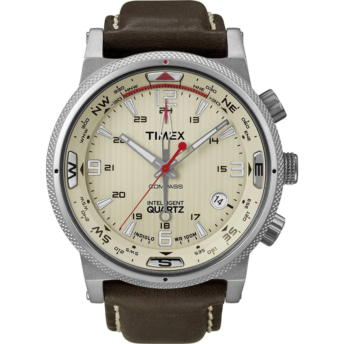 Timex Men&#39;s T2N725 Intelligent Brown Leather Watch