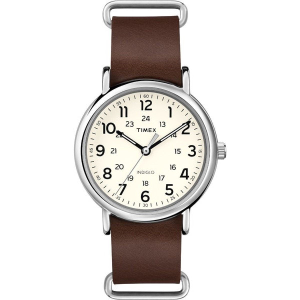 Timex Men&#39;s T2P495 Weekender Brown Leather Watch