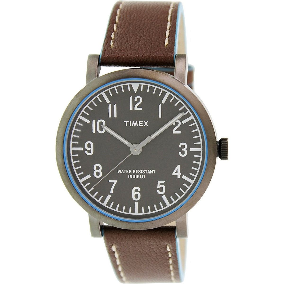 Timex Men&#39;s T2P506 Indiglo Brown Leather Watch