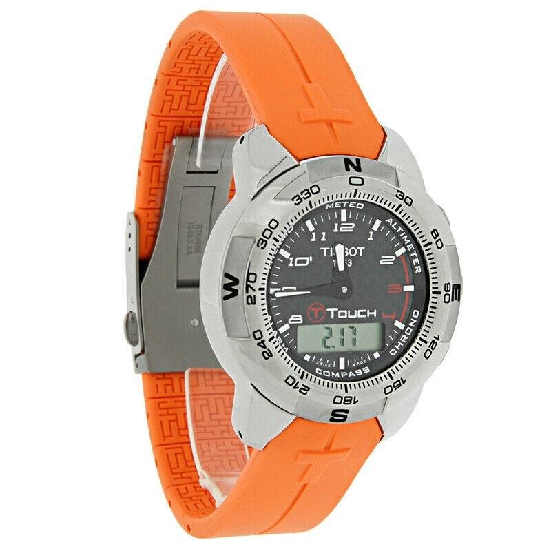 Tissot Men&#39;s T33787892 T-Touch Orange Rubber Watch