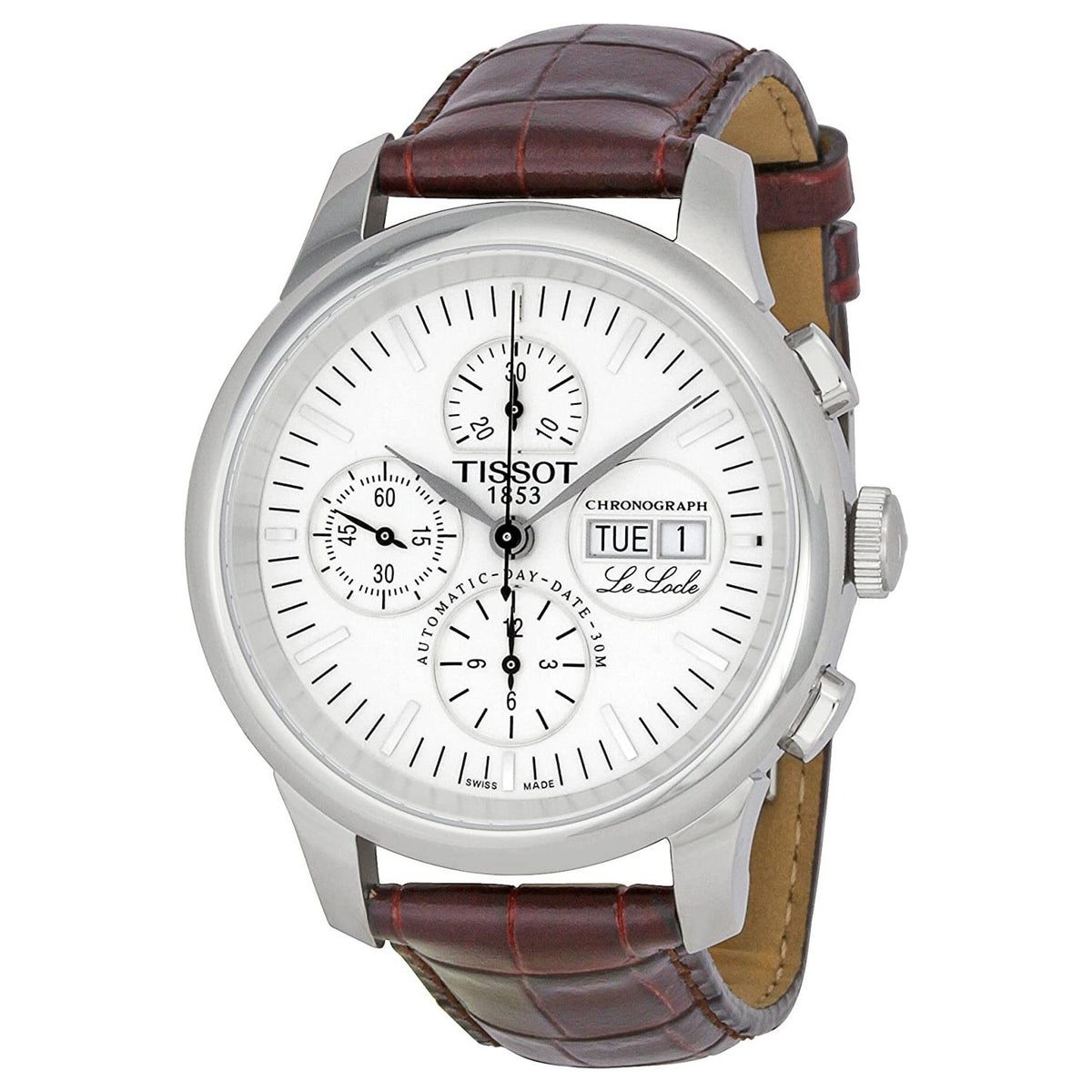 Tissot Men's T41131731 Le Locle Chronograph Automatic Brown Leather Watch