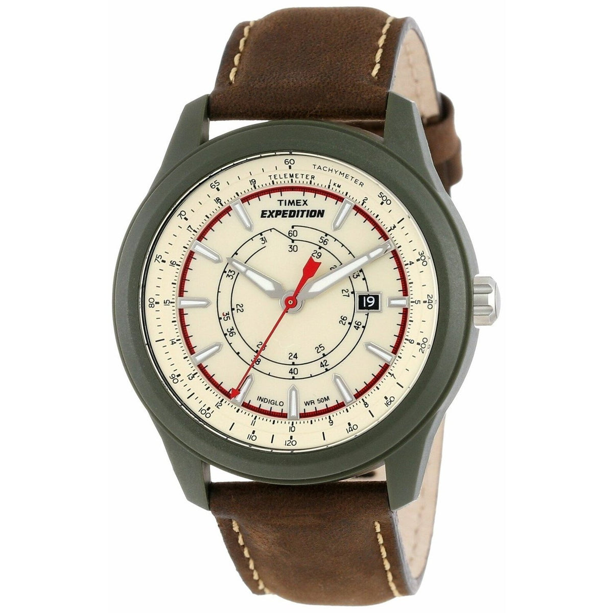 Timex Men&#39;s T49921 Expedition Camper Brown Leather Watch