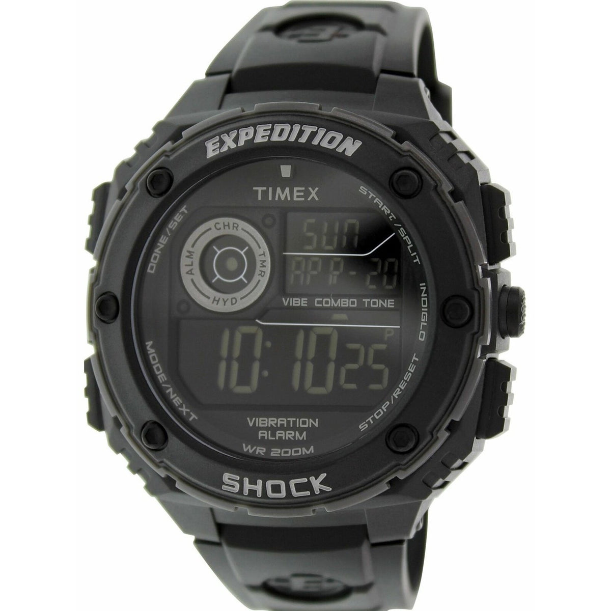 Timex Men&#39;s T49983 Expedition Vibe Shock Black Silicone Watch