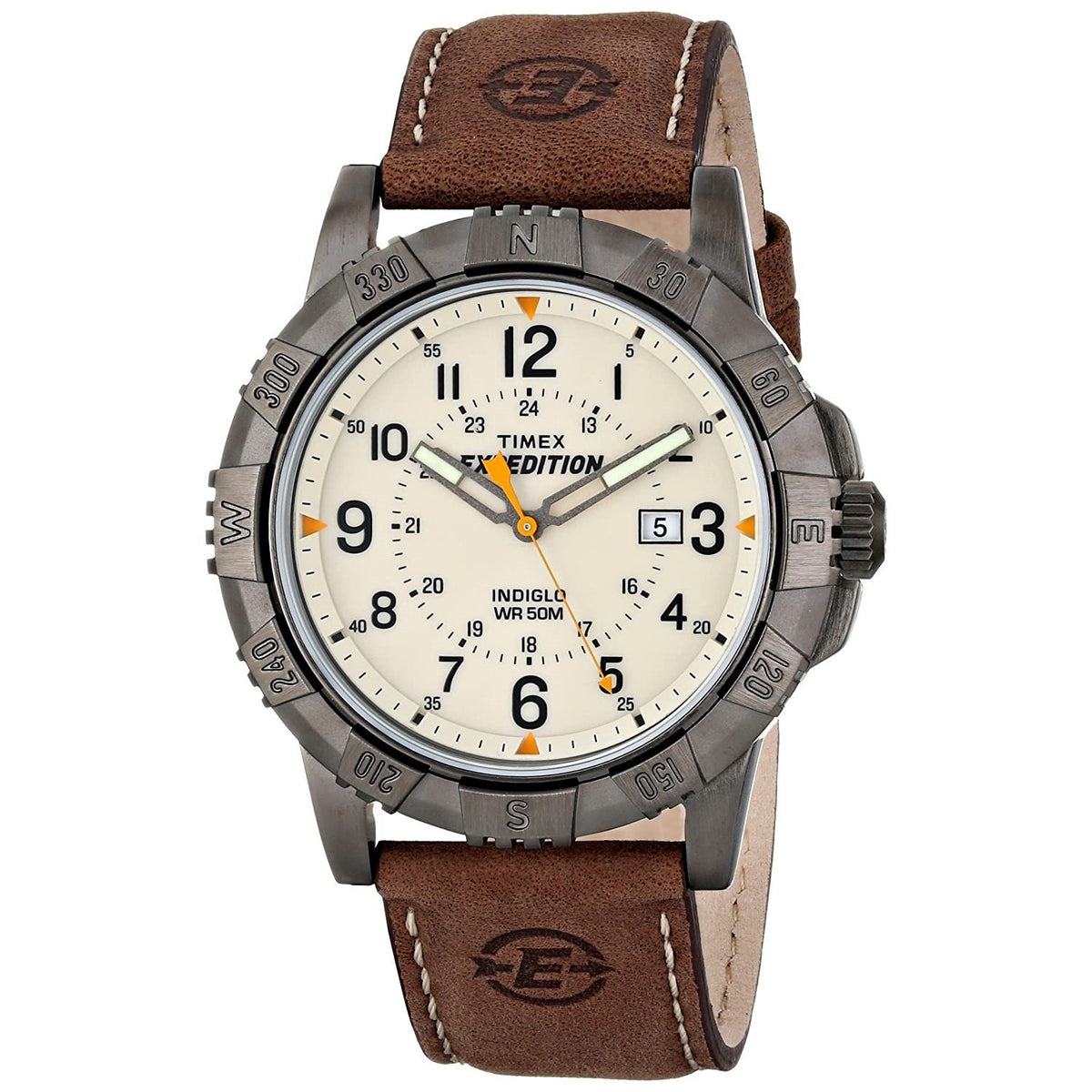 Timex Men's T49990 Expedition Brown Leather Watch
