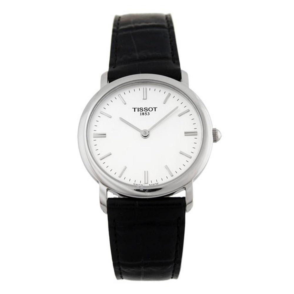 Tissot Men&#39;s T57142131 T-Classic Black Leather Watch