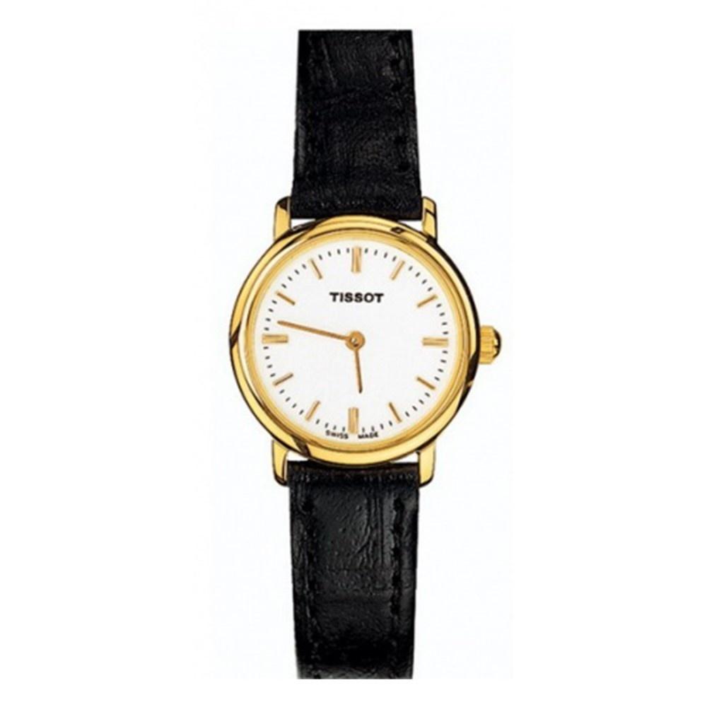 Tissot Women&#39;s T57612111 T-Classic Black Leather Watch