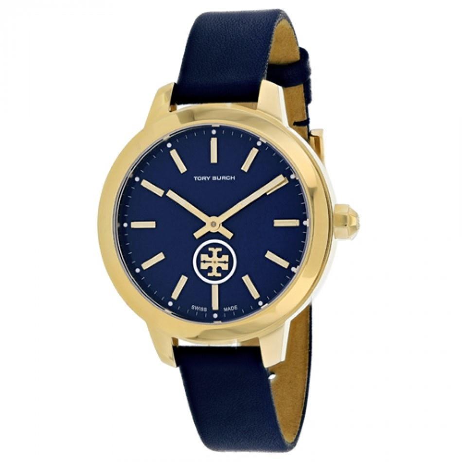 Tory Burch Women&#39;s TB1203 Collins Blue Leather Watch