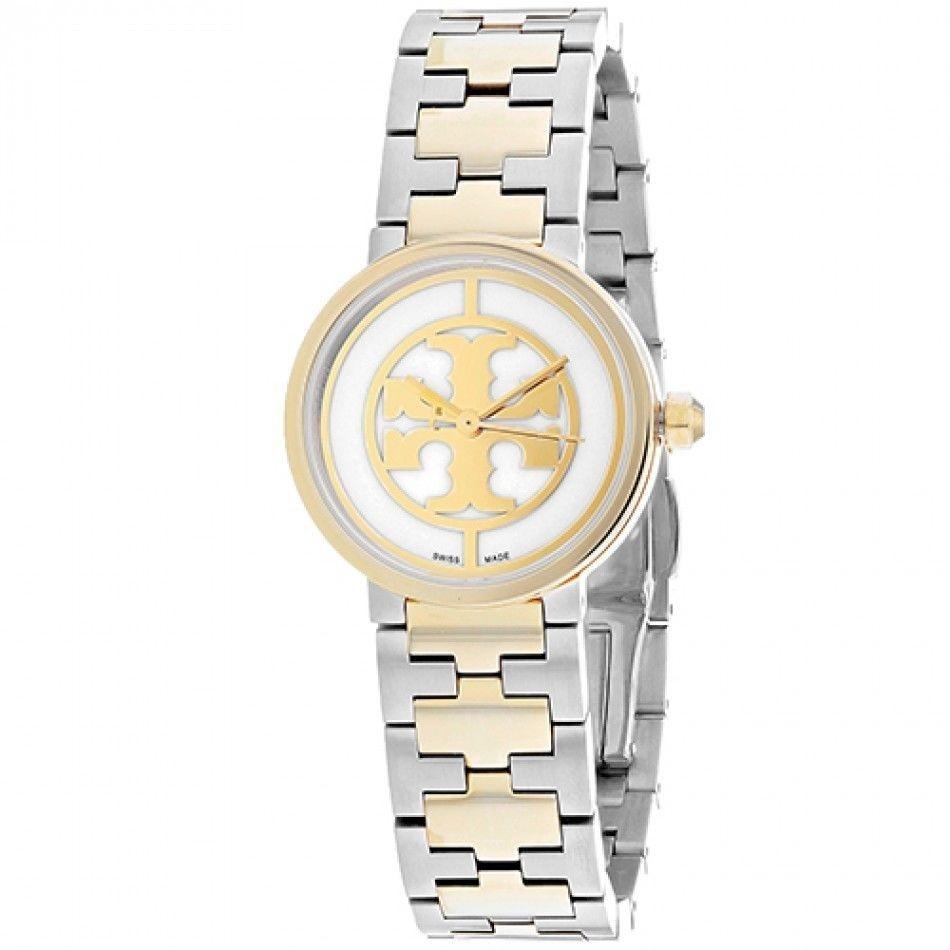 Tory Burch Women&#39;s TB4016 Reva Two-Tone Stainless Steel Watch