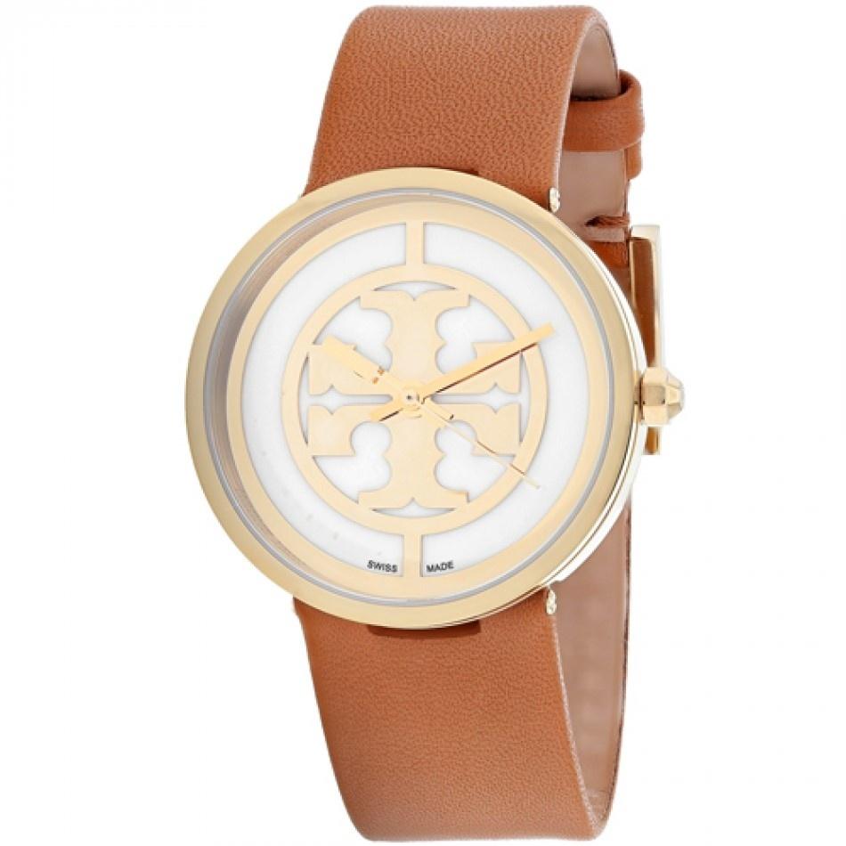 Tory Burch Women&#39;s TB4020 Reva Brown Leather Watch