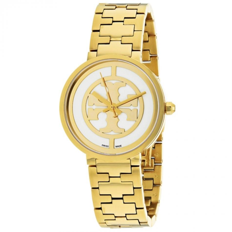 Tory Burch Women&#39;s TB4025 Reva Gold-Tone Stainless Steel Watch