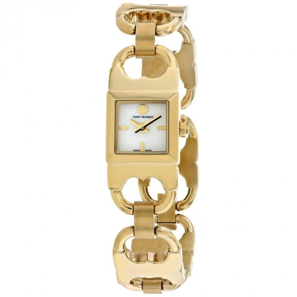 Tory Burch Women&#39;s TB5400 T Link Gold-Tone Stainless Steel Watch