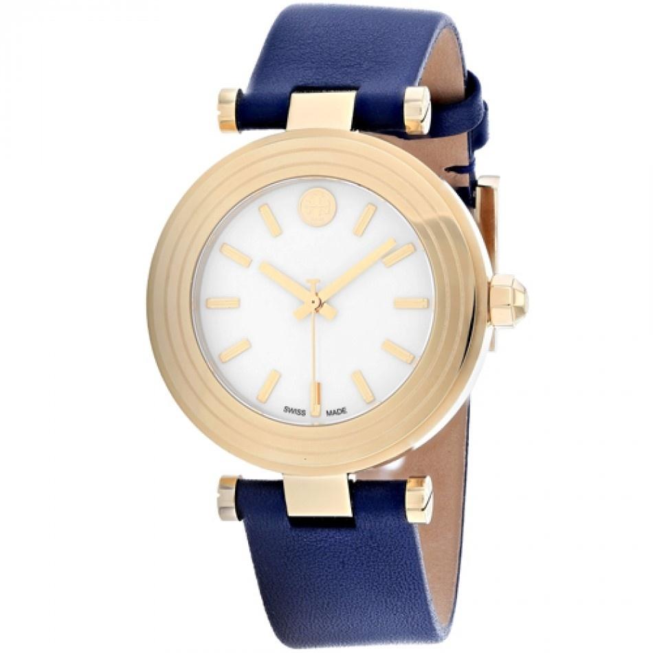 Tory Burch Women&#39;s TB9001 Classic T Blue Leather Watch