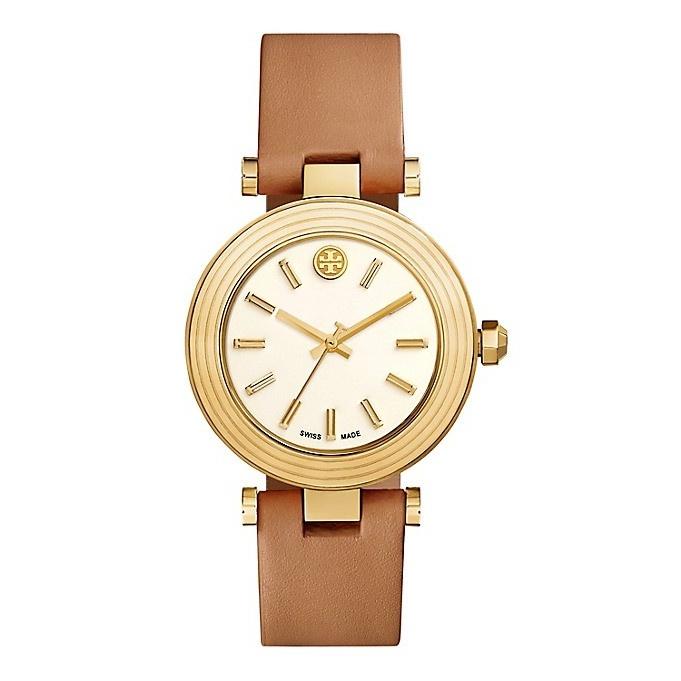 Tory Burch Women&#39;s TB9002 Classic T Brown Leather Watch