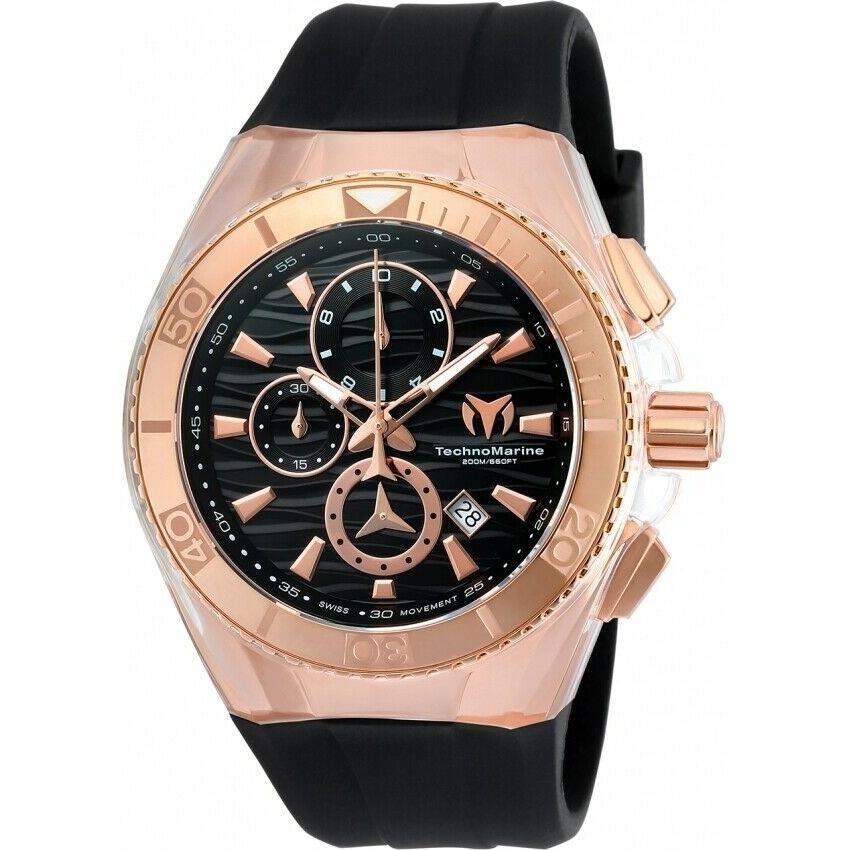 TechnoMarine Men&#39;s TM-115048 Cruise Star Chronograph Black Silicone Watch