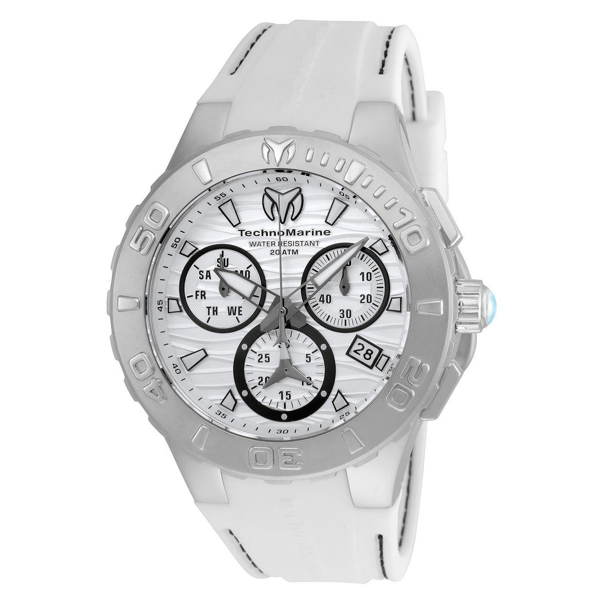TechnoMarine Men&#39;s TM-115074 Cruise Medusa Chronograph White Silicone Watch