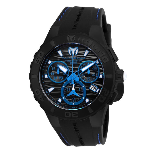 TechnoMarine Men's TM-115080 Cruise Medusa Chronograph Black Silicone Watch