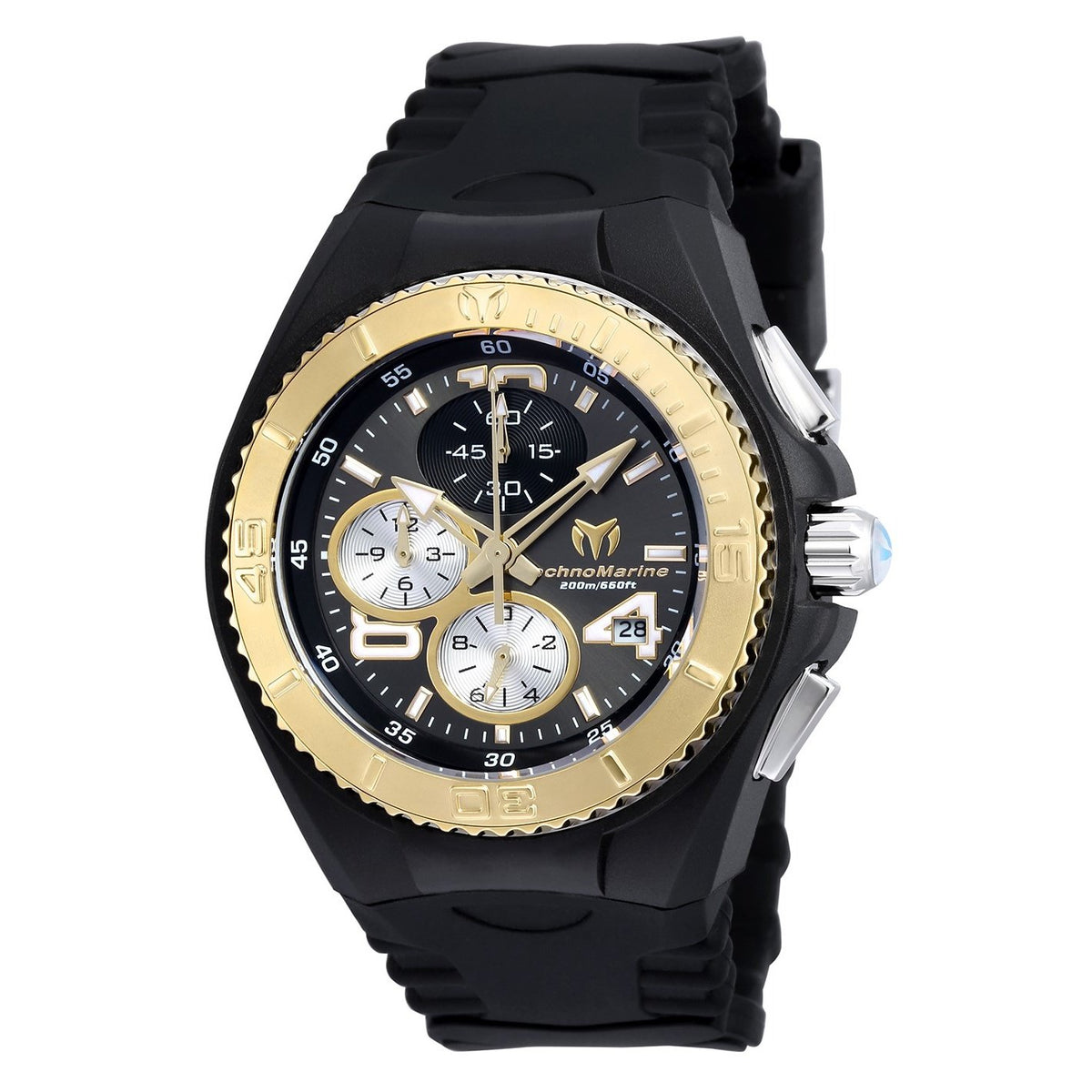 TechnoMarine Women&#39;s TM-115100 Cruise JellyFish Chronograph Black Silicone Watch