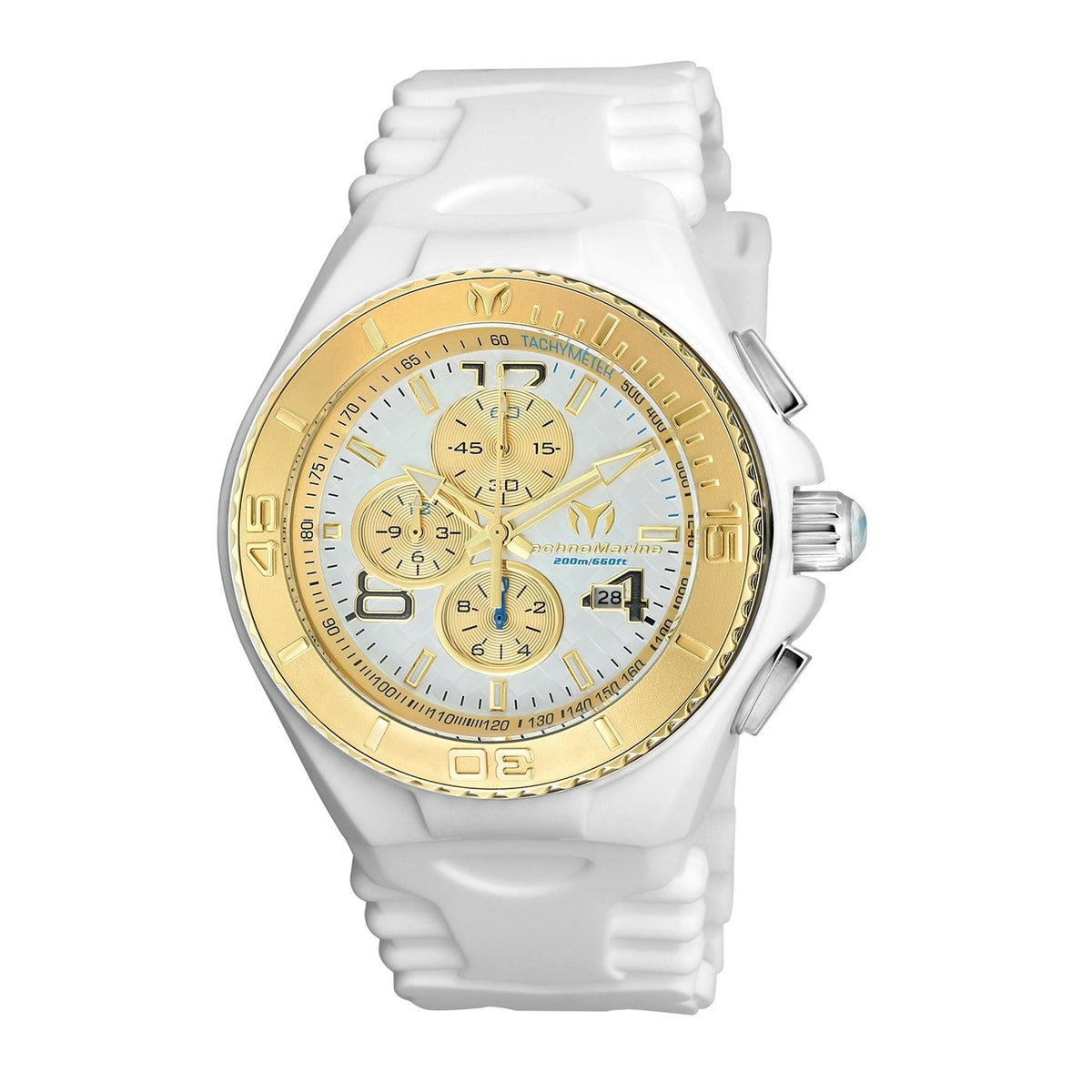 TechnoMarine Men&#39;s TM-115109 Cruise JellyFish Chronograph White Silicone Watch