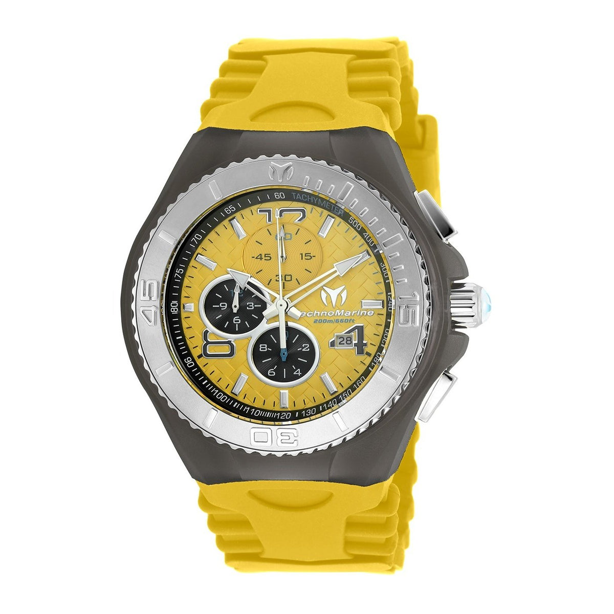 TechnoMarine Men&#39;s TM-115112 Cruise JellyFish Chronograph Yellow Silicone Watch