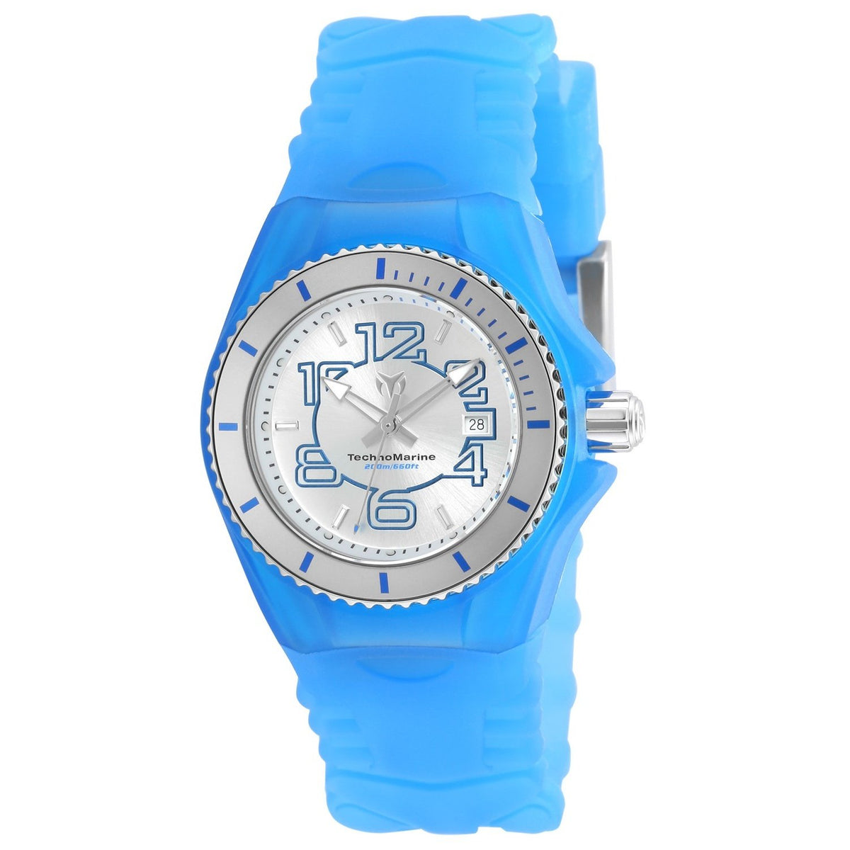TechnoMarine Women&#39;s TM-115125 Cruise JellyFish Multi-Function Blue Silicone Watch