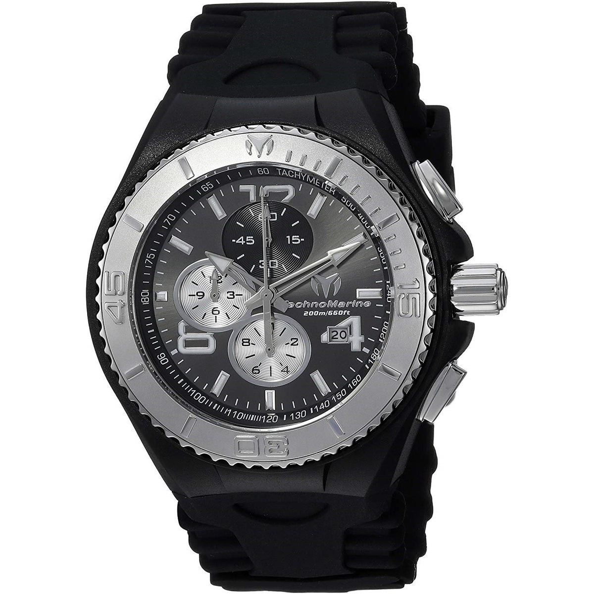 TechnoMarine Men&#39;s TM-115148 Cruise Chronograph Black Silicone Watch