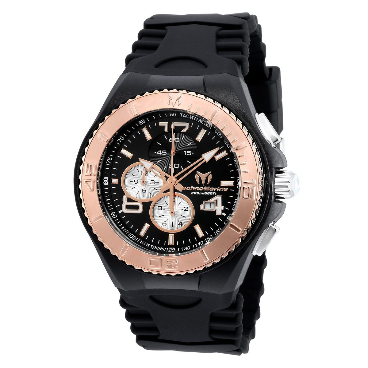 TechnoMarine Men&#39;s TM-115150 Cruise JellyFish Chronograph Black Silicone Watch