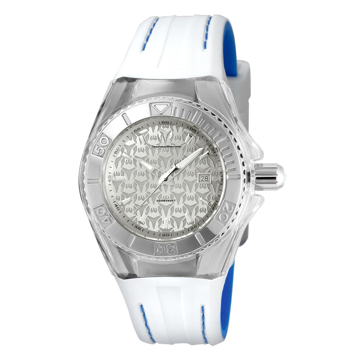 TechnoMarine Women's TM-115155 Cruise Monogram White Silicone Watch