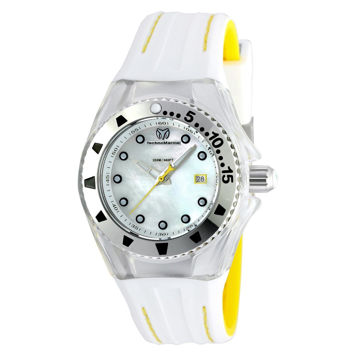 TechnoMarine Women's TM-115221 Cruise Locker Multi-Function Black and White Silicone Watch