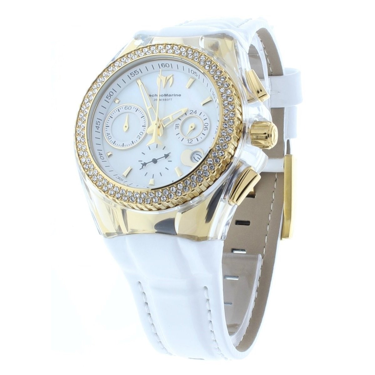 TechnoMarine Women&#39;s TM-117046 White Leather Watch