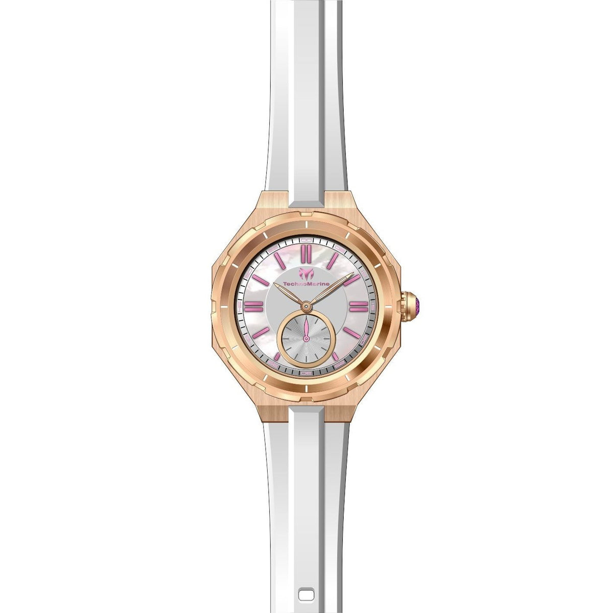 TechnoMarine Women&#39;s TM-118008 White Silicone Watch