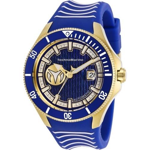 TechnoMarine Men&#39;s TM-118013 Automatic Blue and White Silicone Watch