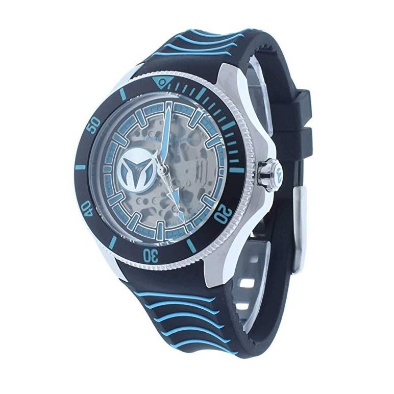 TechnoMarine Men&#39;s TM-118020 Automatic Black and Blue Silicone Watch