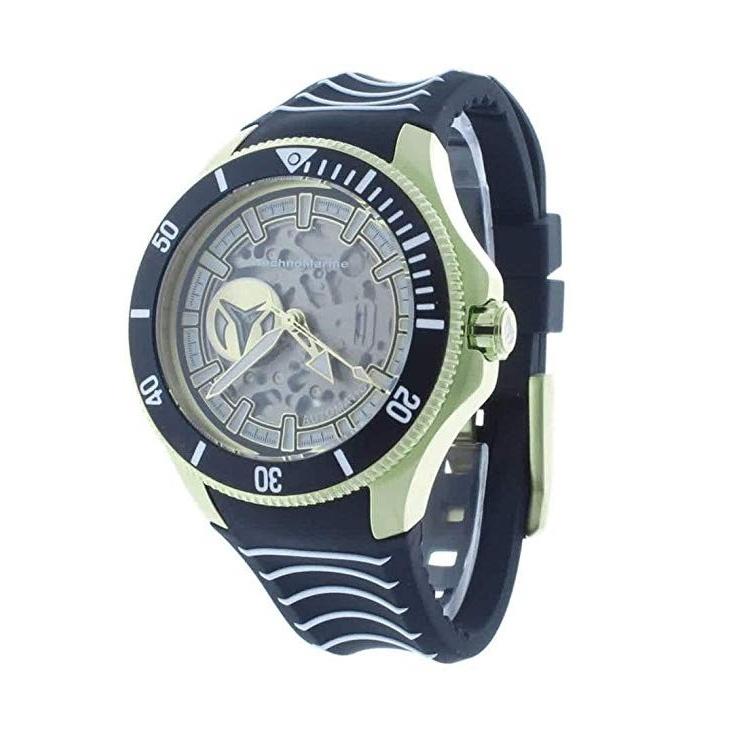 TechnoMarine Men&#39;s TM-118023 Automatic Black and White Leather Watch