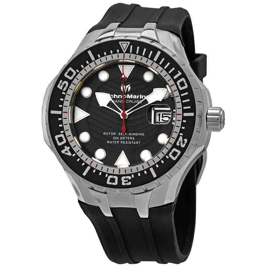 TechnoMarine Men&#39;s TM-118078 Grand Cruise Black Silicone Watch