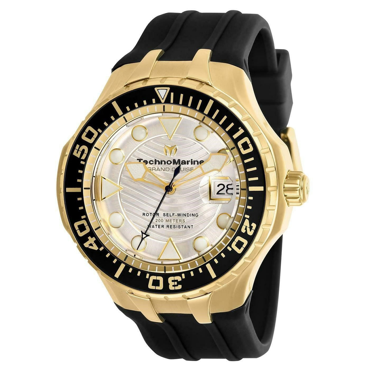 TechnoMarine Men&#39;s TM-118089 Grand Cruise Black Silicone Watch