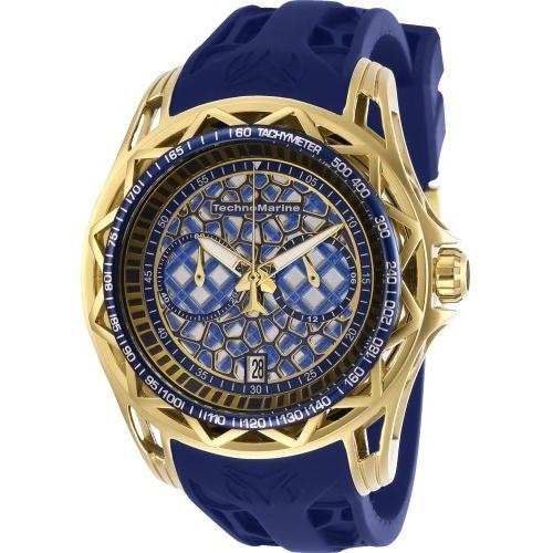 TechnoMarine Men&#39;s TM-318009 Cruise Blue Leather Watch