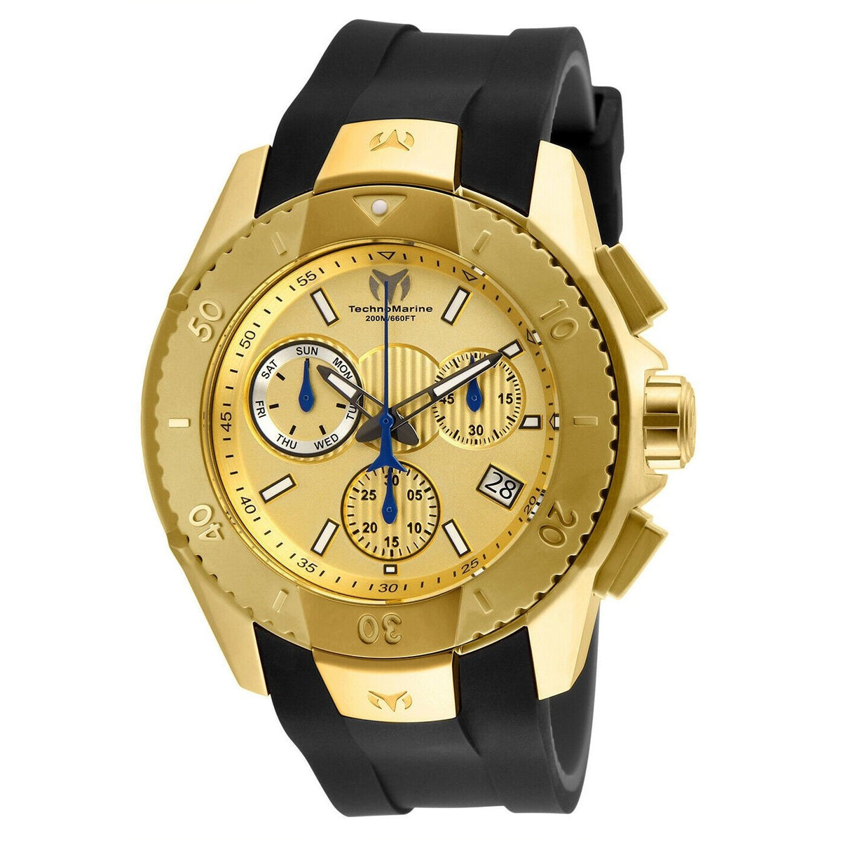 TechnoMarine Men&#39;s TM-617001 Black Silicone Watch