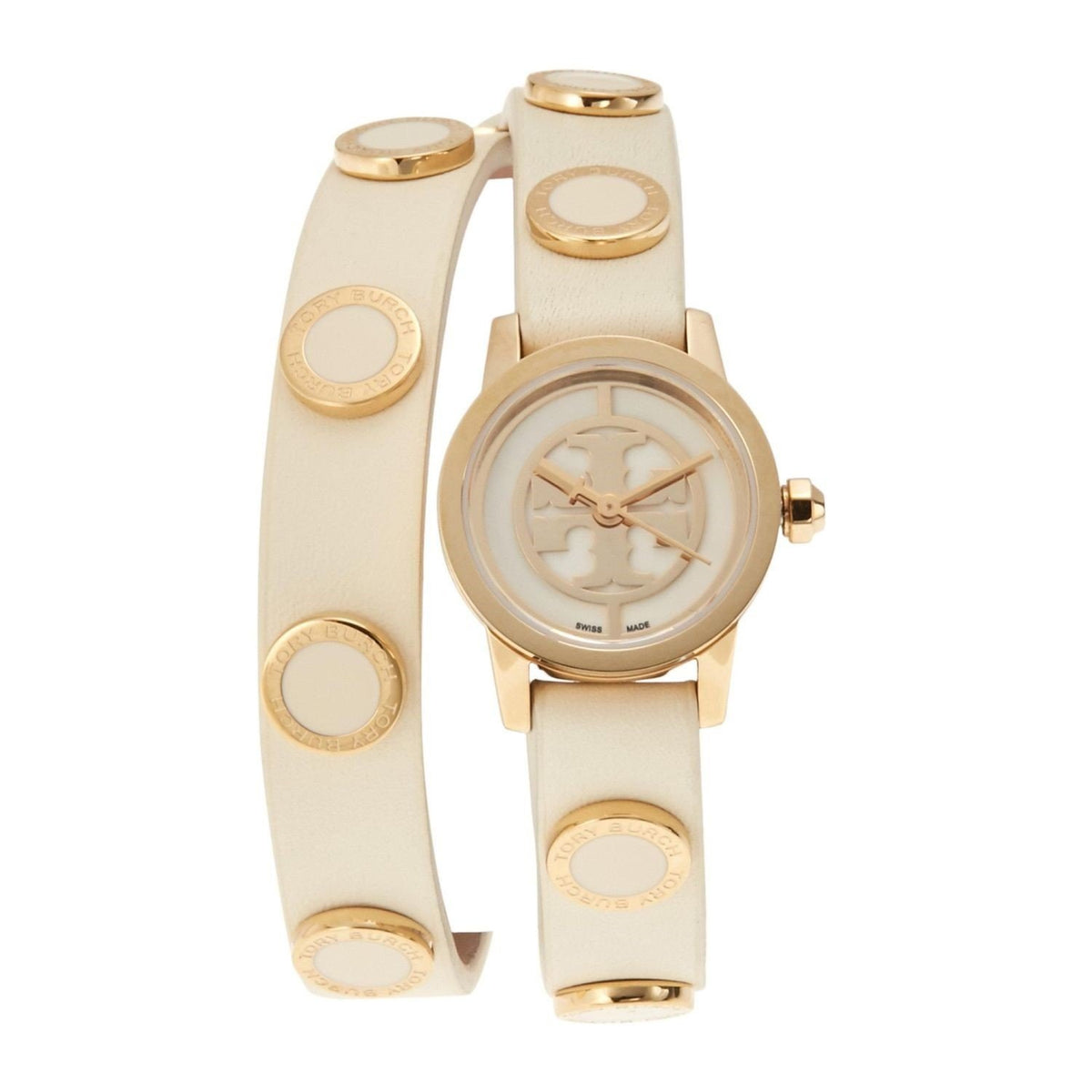 Tory Burch Women&#39;s TRB4015 Reva Mini Beige Leather Watch