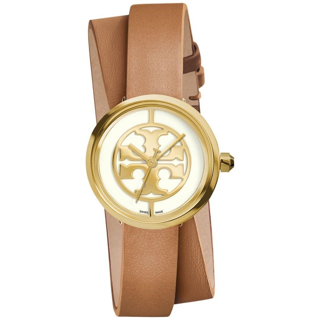 Tory Burch Women&#39;s TRB4018 Reva Brown Leather Watch