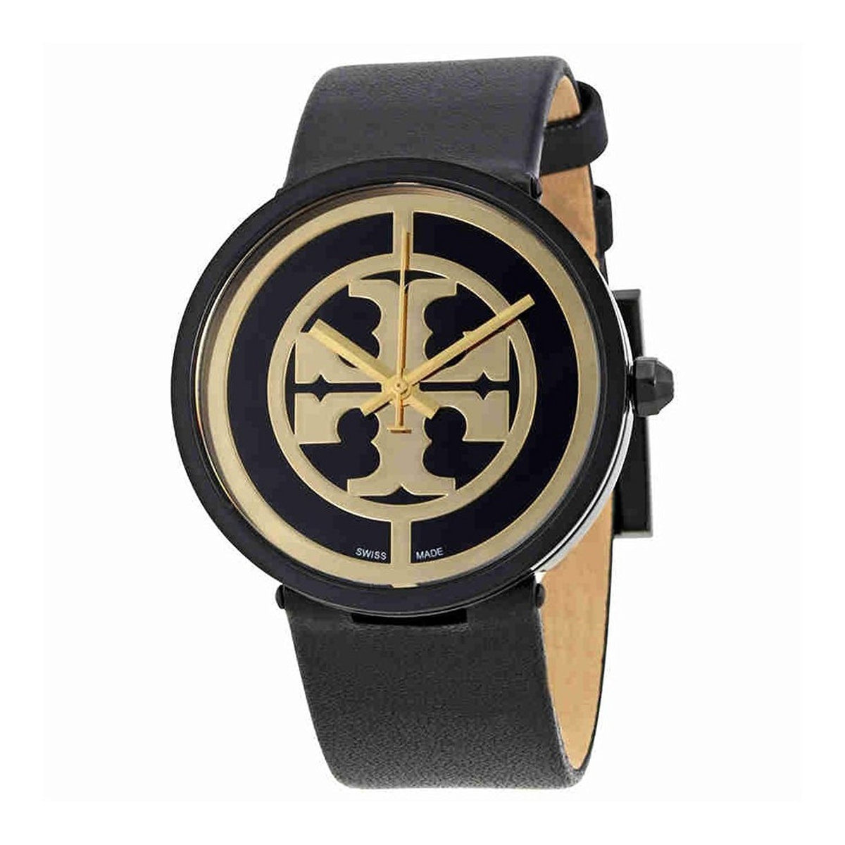 Tory Burch Women&#39;s TRB4024 Reva Black Leather Watch