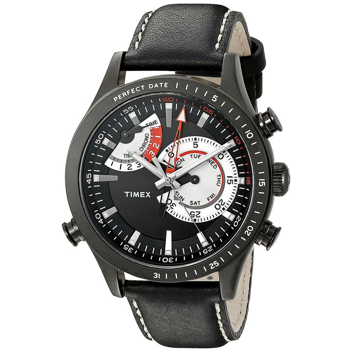 Timex Women&#39;s TW2P72600 Intelligent Black Leather Watch
