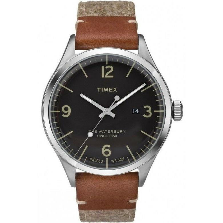 Timex Men's TW2P95600 The Waterbury Brown Leather Watch