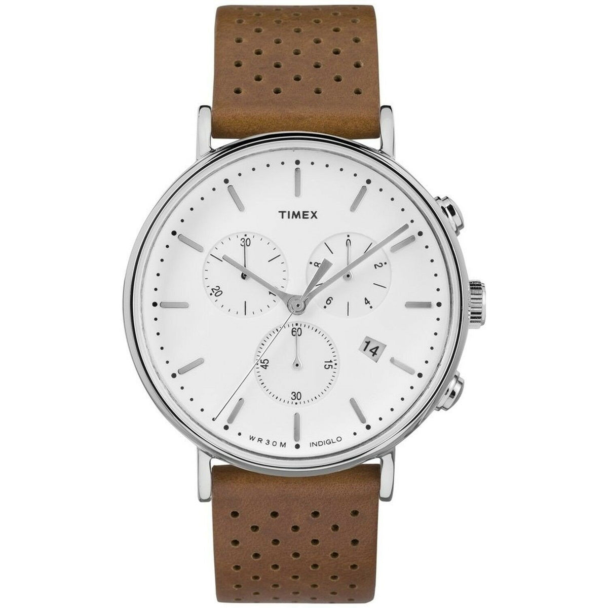 Timex Men's TW2R26700 Fairfield Chronograph Brown Leather Watch