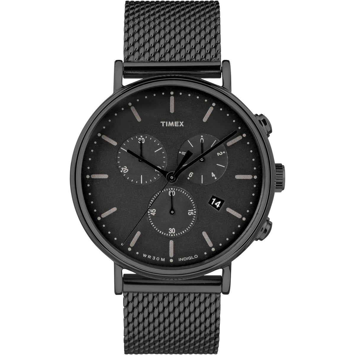 Timex Men&#39;s TW2R27300 Fairfield Chronograph Black Stainless Steel Watch