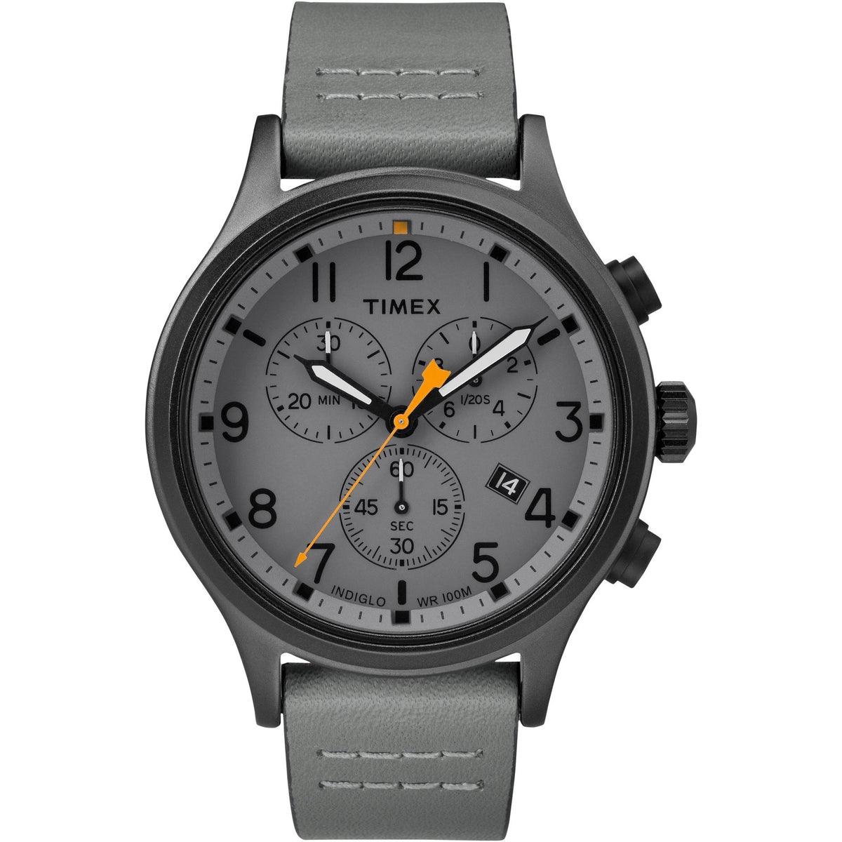Timex Men's TW2R47400 Allied Chrono Chronograph Grey Leather Watch