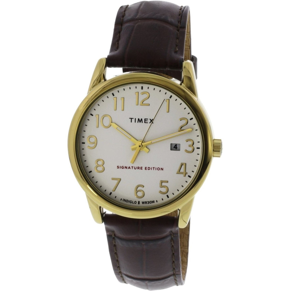 Timex Men&#39;s TW2R65100 Easy Reader Brown Leather Watch