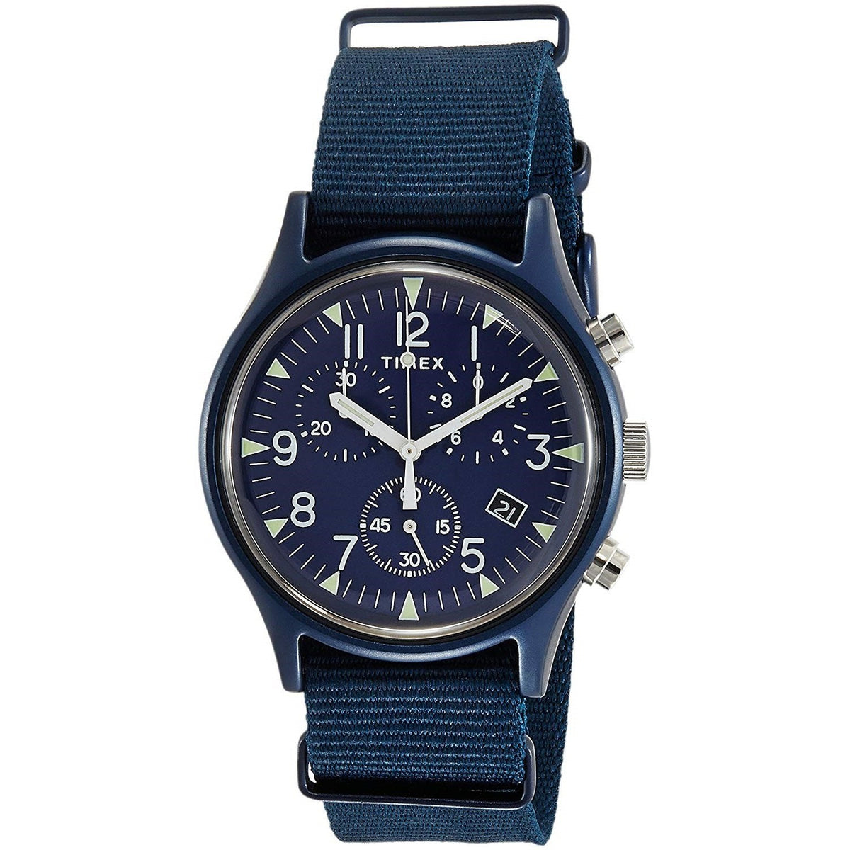 Timex Men&#39;s TW2R67600 MK1 Chronograph Blue Canvas Watch