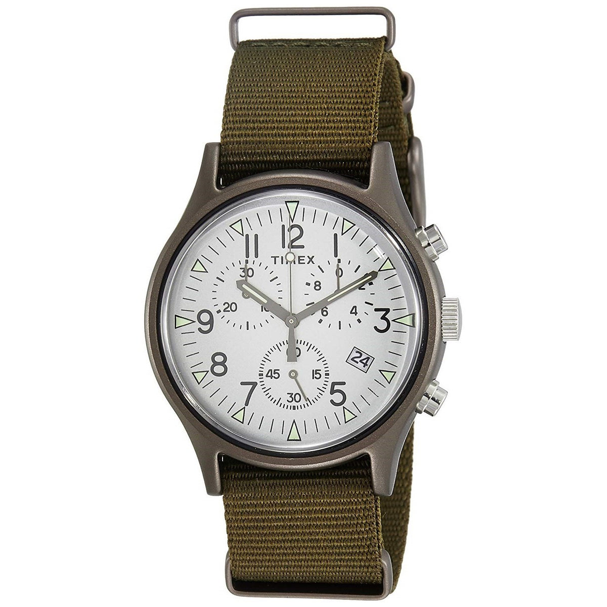 Timex Men&#39;s TW2R67900 MK1 Chronograph Green Canvas Watch
