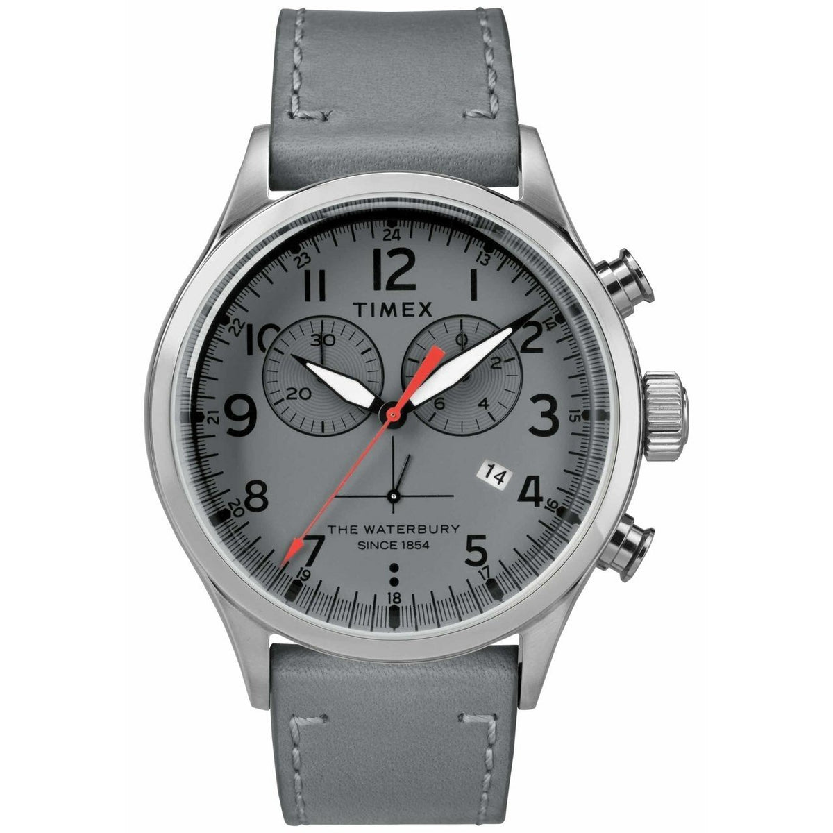 Timex Men's TW2R70700 The Waterbury Traditional Chronograph Chronograph Grey Leather Watch